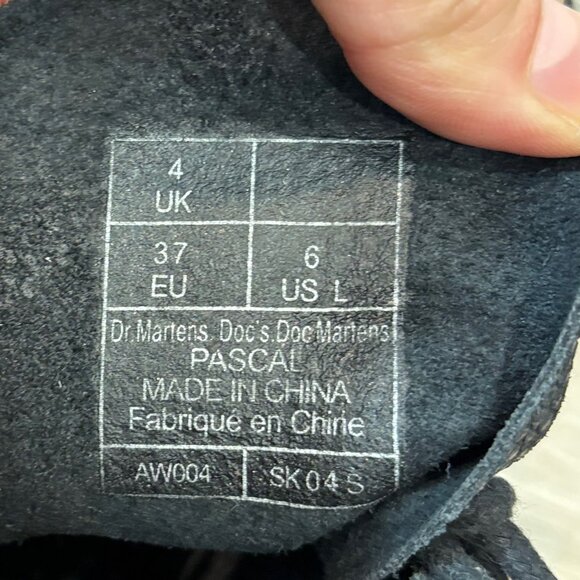 Dr. Martens Black Pascal Combat Boots AW004 Silver Print Sz US 6 - Picture 5 of 9